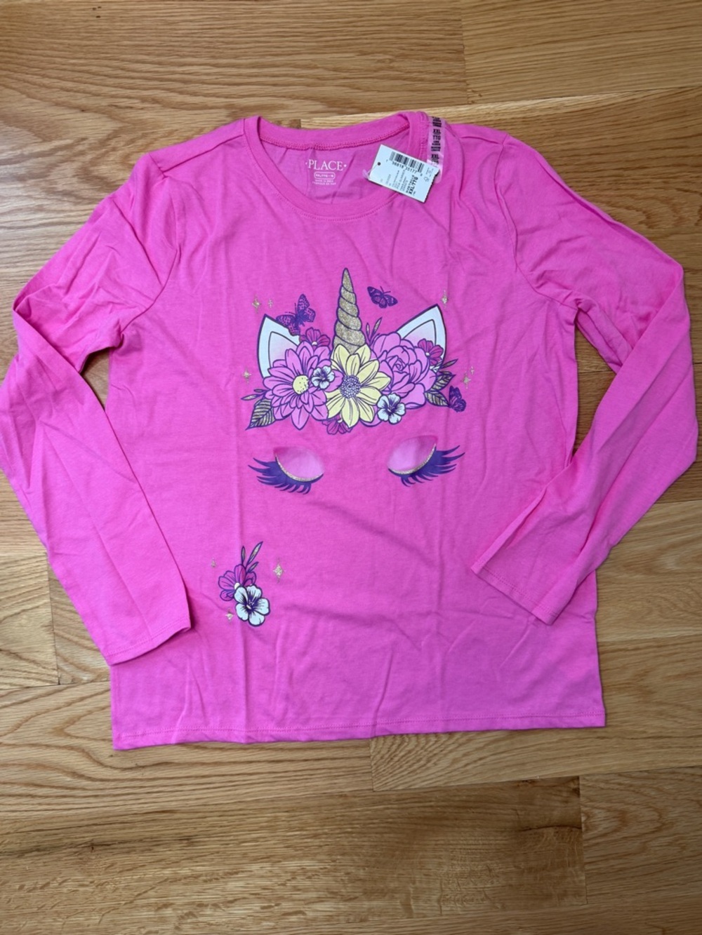 The Children's Place Pink Unicorn Floral Long Sleeve Tee | NWT!